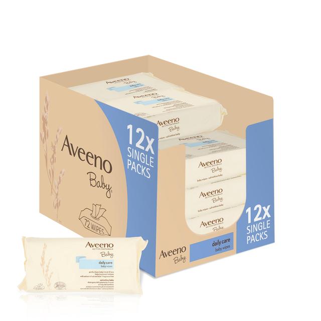 Aveeno Baby Daily Care Baby Wipes, 12 x 72 per Pack