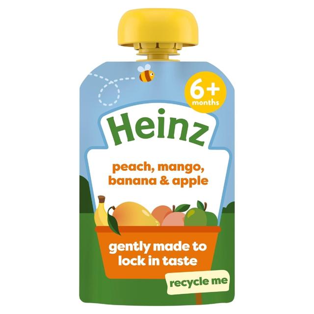 Heinz Peach, Mango, Banana & Apple Baby Food Fruit Pouch 6+ Months, 100g