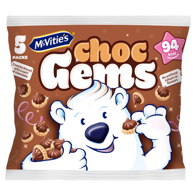 McVitie’s Iced Gems Chocolate Multipack Biscuits, 5 x 19g