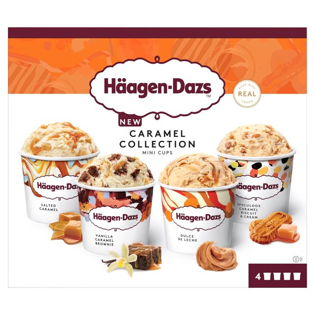 Häagen-Dazs Caramel Collection Mini Cups Ice Cream, 4 x 95ml