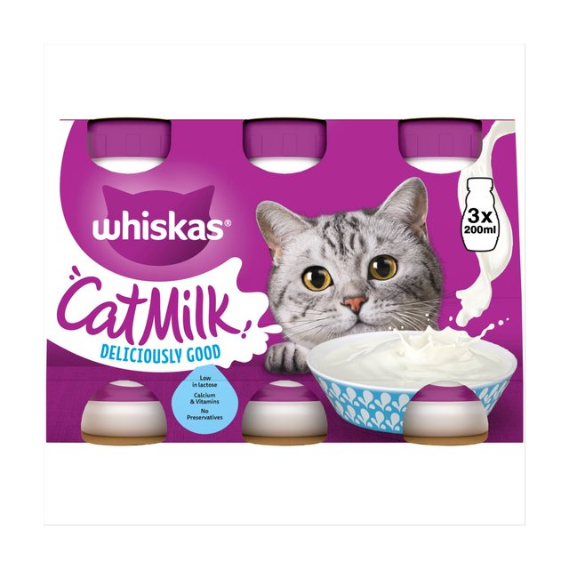 Whiskas Cat Kitten Milk Bottle, 3 x 200ml