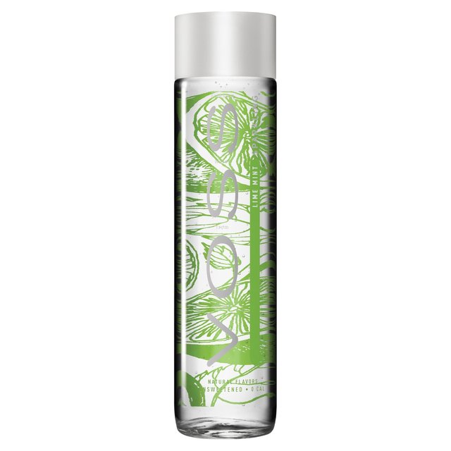 Voss Lime Mint Flavoured Sparkling Water Glass Bottle, 375ml
