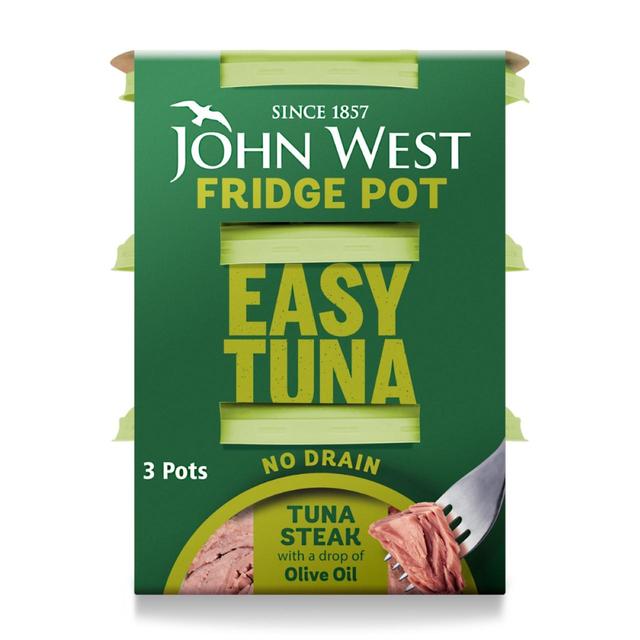 John West No Drain Fridge Pot Tuna Steak In Olive Oil 3 Pack, 3 x 110g