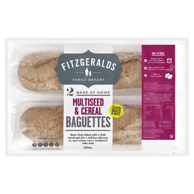 Fitzgeralds Bake at Home 2 Multiseed Baguettes, 250g