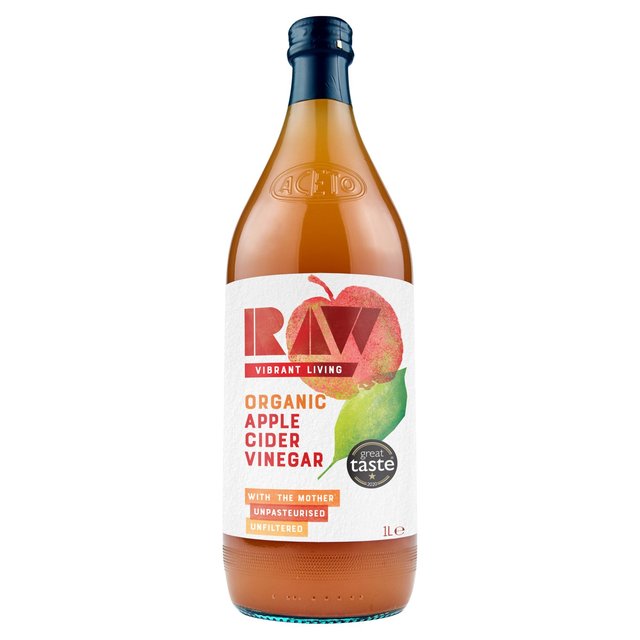 Raw Vibrant Living Organic Apple Cider Vinegar With Mother, 1l