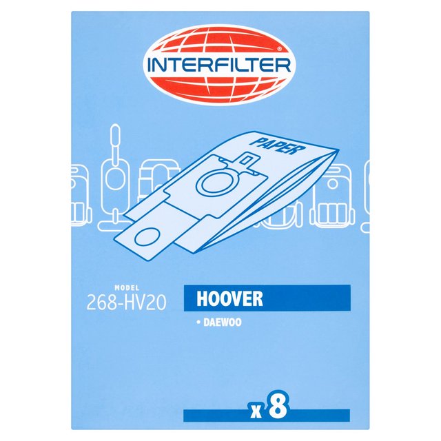 Interfilter Universal Vacuum Cleaner Bag Hoover H20, 8 per Pack