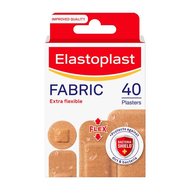 Elastoplast Fabric Plasters Extra Flexible & Breathable, 40 Per Pack