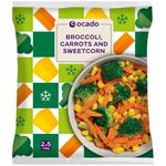Ocado Frozen 4 Steam Bags Broccoli, Carrots & Sweetcorn