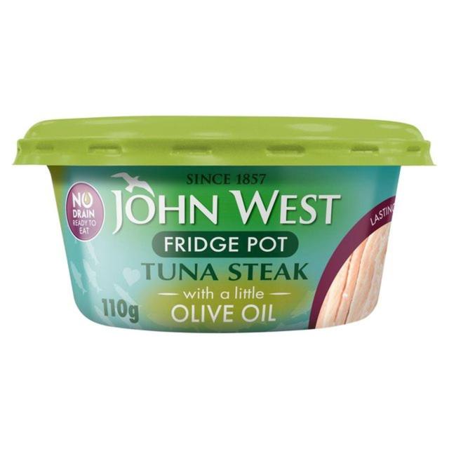 John West No Drain Fridge Pot Tuna Steak In Olive Oil, 110g
