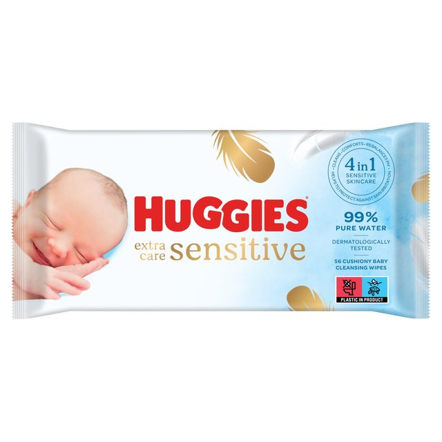 Huggies Pure Extra Care 99% Water Baby Wipes, 56 per Pack
