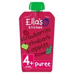 Ella's Kitchen Strawberries, Rhubarb & Apples Baby Food Pouch 4+ Months