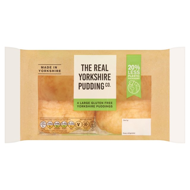 The Real Yorkshire Pudding Co. 4 Large Gluten Free Yorkshire Puddings, 160g
