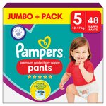 Pampers Premium Protection Nappy Pants, Size 5 (12-17kg) Jumbo+ Pack
