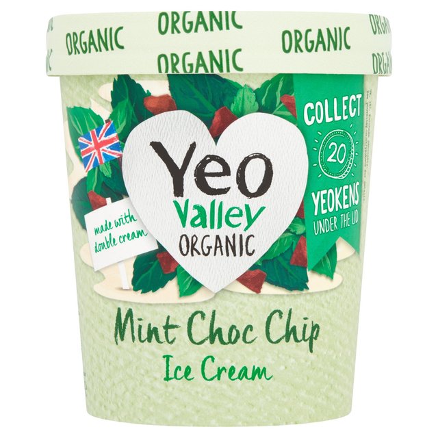 Yeo Valley Mint Choc Chip Ice Cream, 500ml