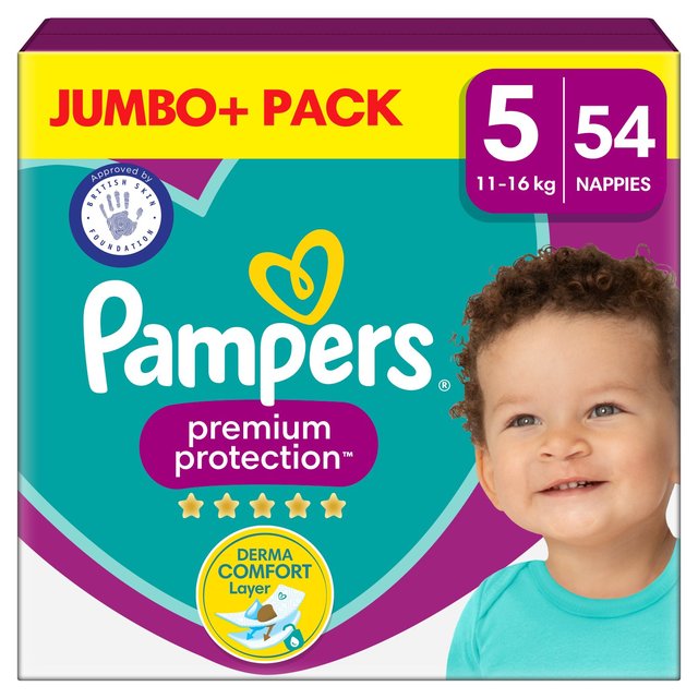 Pampers Active Fit Nappies, Size 5, 11-16kg, Jumbo+ Pack