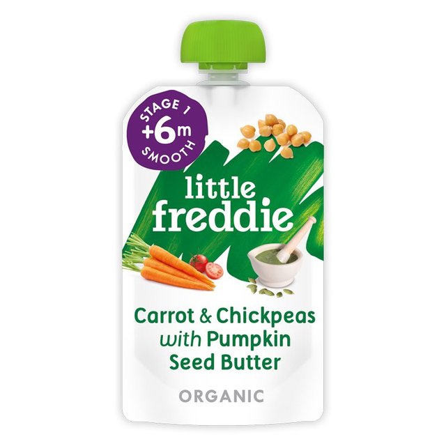 Little Freddie Carrot & Chickpeas With Pumpkin Seed Organic Pouch, 6 Mths+, 120g