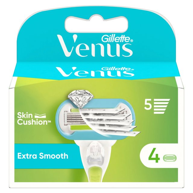 Gillette Venus Extra Smooth Razor Blades, 4 Per Pack