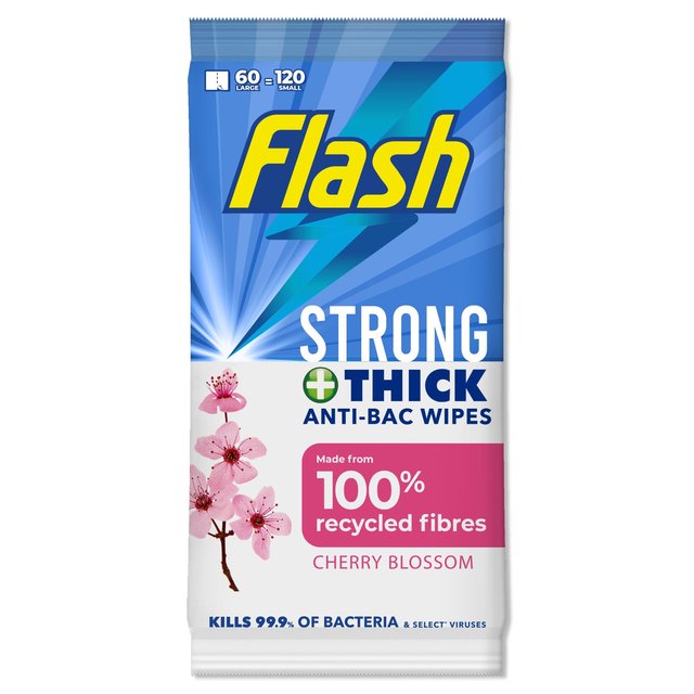 Flash Anti-Bacterial Wipes Blossom & Breeze, 120 Per Pack