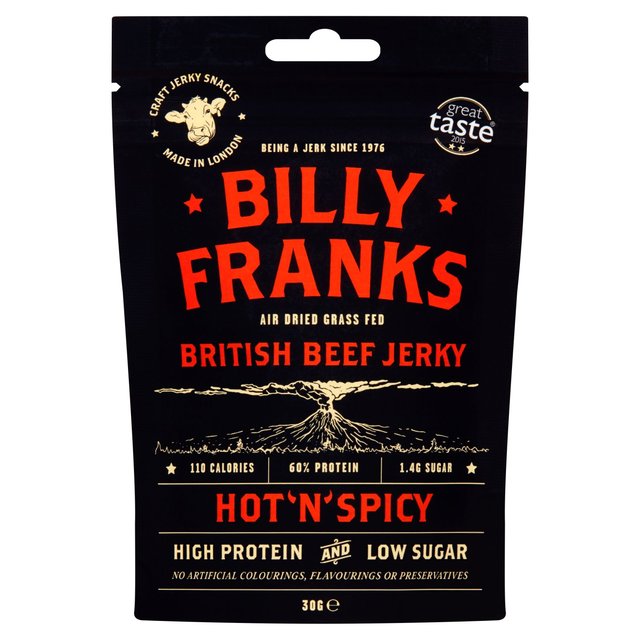 Billy Franks Hot ’N’ Spicy Beef Jerky, 30g