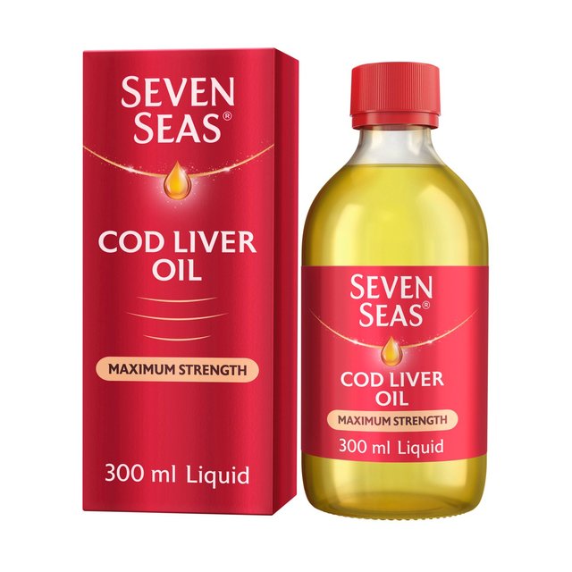 Seven Seas Cod Liver Oil Plus Omega-3 Maximum Strength Liquid, 300ml