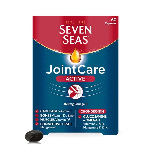 Seven Seas JointCare Active Glucosamine, Omega-3 & Chondroitin 60 Caps, 60 Per Pack