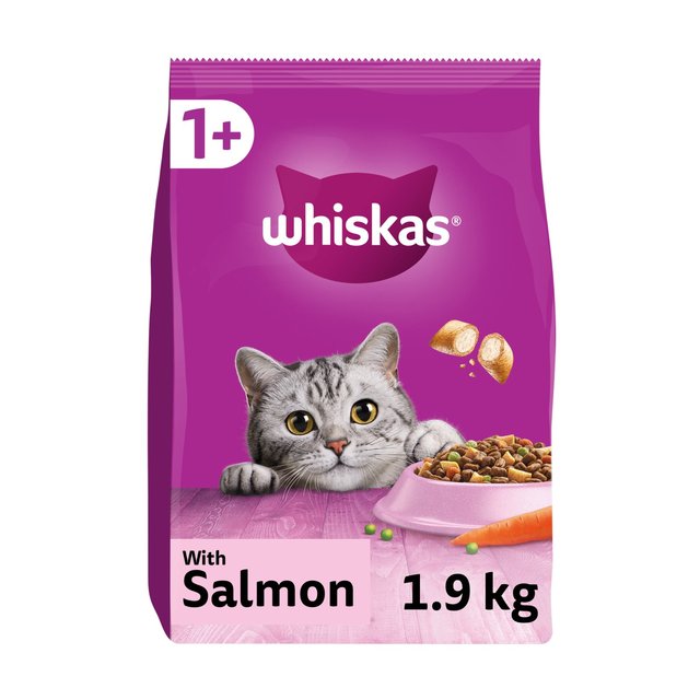 Whiskas 1+ Cat Complete Dry With Salmon, 1.9kg