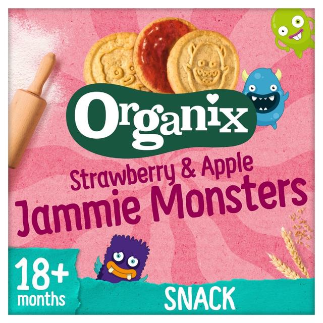 Organix Strawberry & Apple Organic Jammie Monsters, 18 Mths+ Multipack, 8 x 8g
