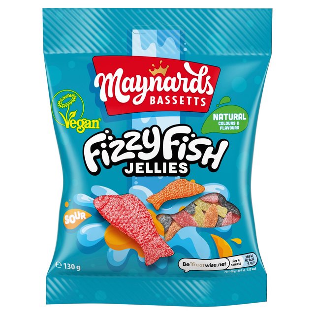 Maynards Bassetts Fizzy Fish Sweets Bag, 130g