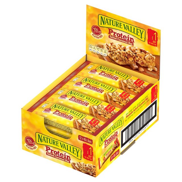 Nature Valley Protein Salted Caramel Nut Cereal Bars, 12 x 40g