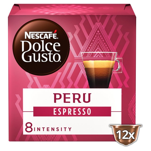 Dolce Gusto Nescafe Peru Cajamarca Espresso Coffee Pods, 12 Per Pack