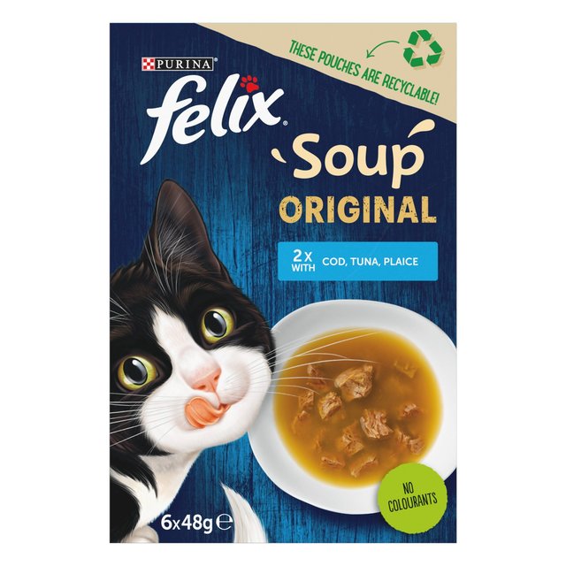 Felix Treats Felix Soup Cat Food Fish Selection, 6 x 48g
