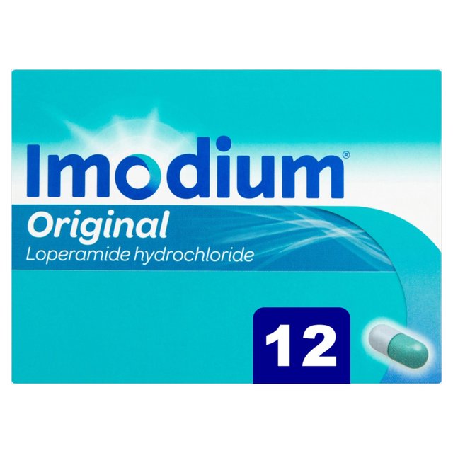 Imodium Original Capsules for Diarrhoea Relief, 12 Per Pack