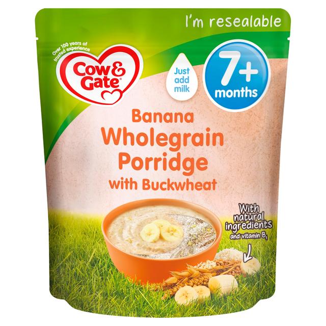 Cow & Gate Banana Wholegrain Porridge Baby Cereal, 200g