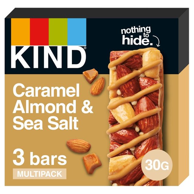Kind Caramel Almond & Sea Salt Snack Bars Multipack, 3 x 30g