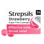 Strepsils Strawberry Sugar Free Sore Throat Lozenges