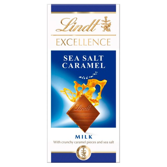 Lindt Excellence Caramel & Sea Salt Milk Chocolate Bar, 100g