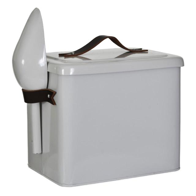 Garden Trading Pet Bin, Small With Leather Handles- Chalk, 35kg