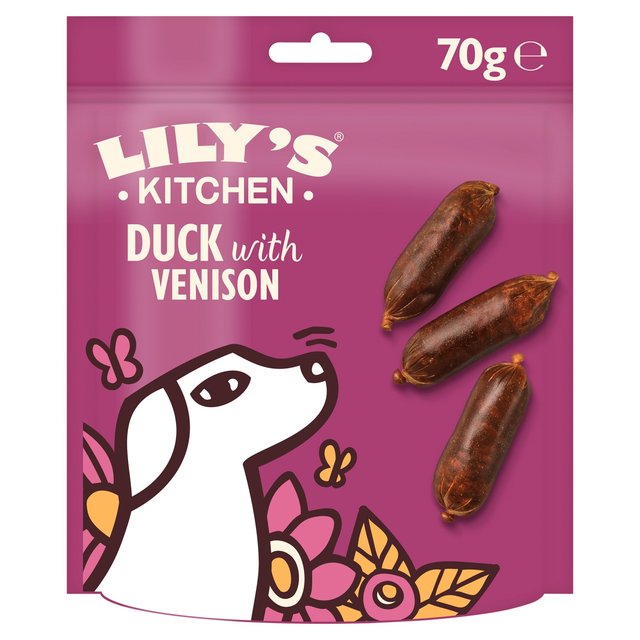 Lily’s Kitchen Scrumptious Duck & Venison Sausages for Dogs, 70g