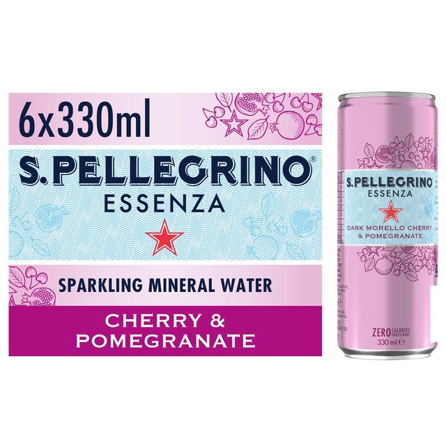 San Pellegrino Essenza Sparkling Water Cherry & Pomegranate, 6 x 330ml