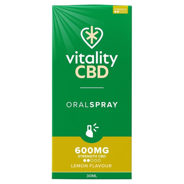Vitality Cbd Lemon Oral Spray 600mg With Mct Oil, 30ml