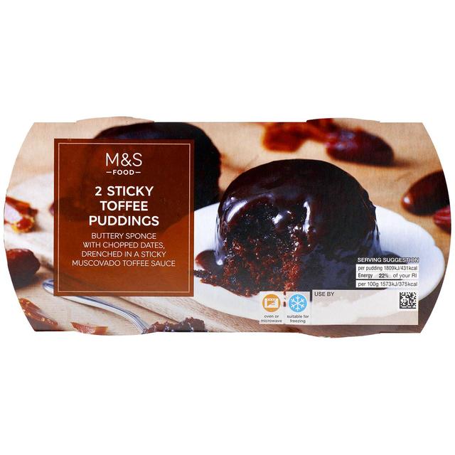 M & S Sticky Toffee Puddings, 2 x 115g