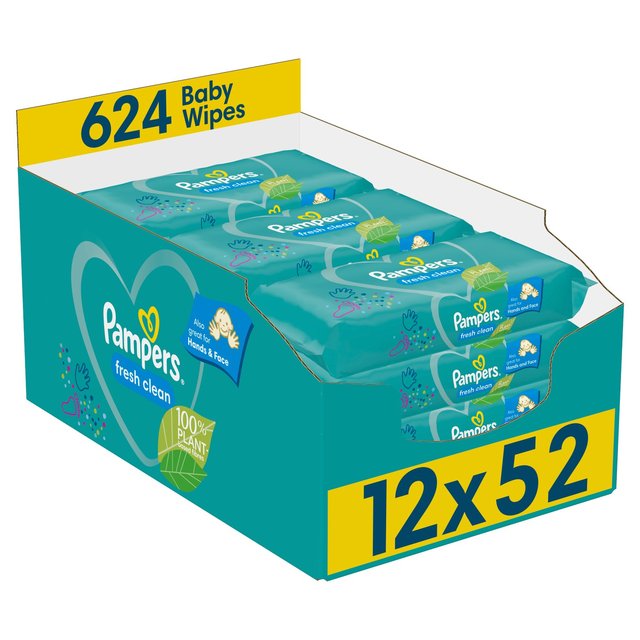Pampers Baby Wipes Scented, 12 x 52 per Pack