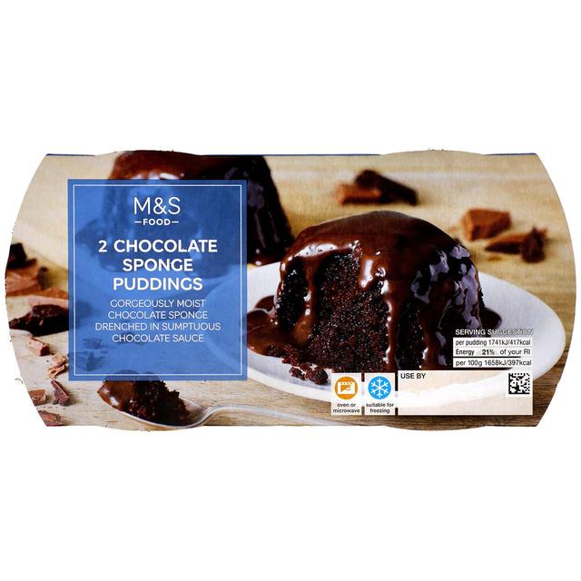 M & S Chocolate Sponge Puddings, 2 x 105g