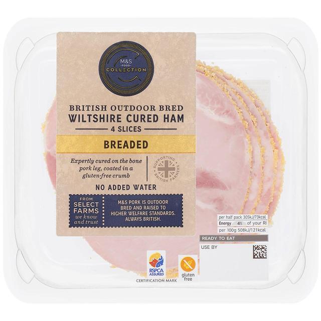 M & S Wiltshire Cured Breaded Ham 4 Slices, 120g