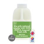 M&S Select Farms British Semi Skimmed Milk 1 Pint