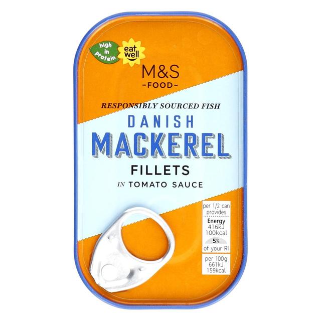 M & S Danish Mackerel Fillets in Tomato Sauce, 125g