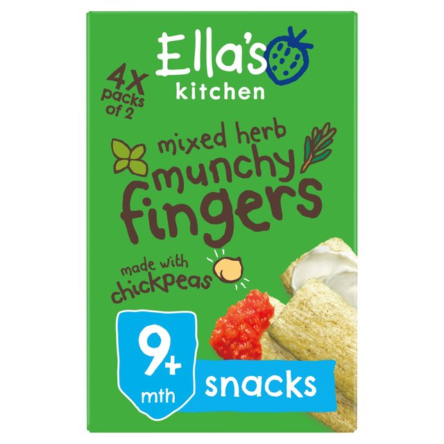 Ella’s Kitchen Mixed Herb Munchy Fingers Multipack Baby Snack 9+ Months, 48g