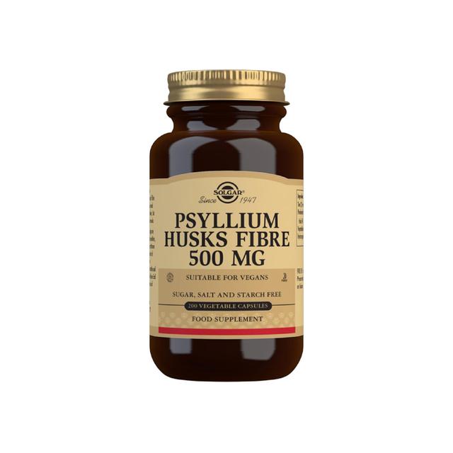 Solgar Psyllium Husks Fibre Vegetable Capsules 500mg, 200 Per Pack