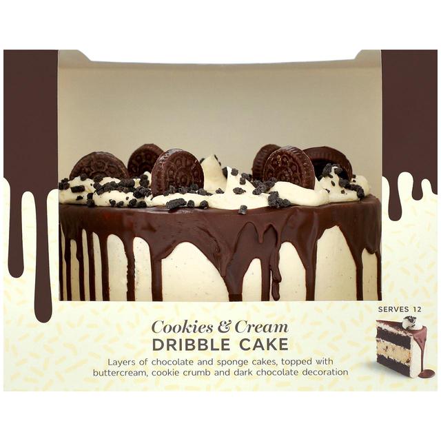 M & S Cookies & Cream Dribble Sponge Cake, 940g