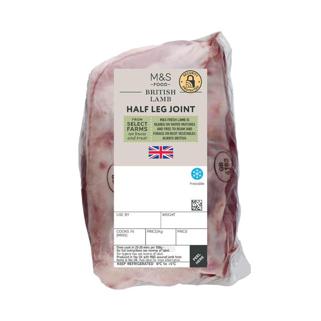 M & S Select Farms Bone in Half Lamb Joint, Typically: 1.31kg